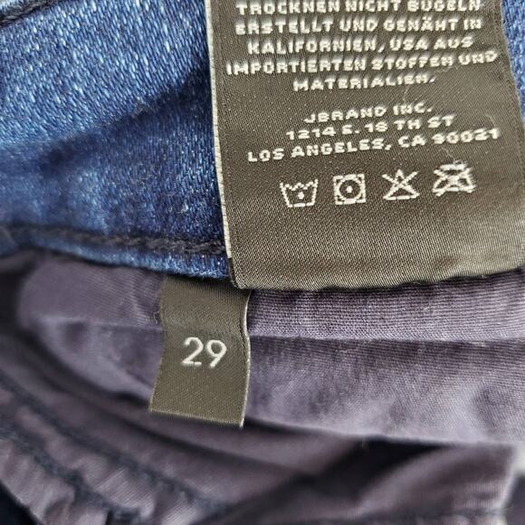 J Brand Ruby High Rise Cropped Jeans 29 Mystic Blue Distressed Gorpcore Casual - Picture 7 of 12